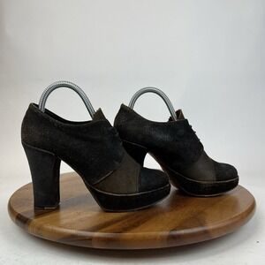 Womens Fiorentini Baker Brown‎ Leather Block Heel Ankle Chukka Boots Size EU 38